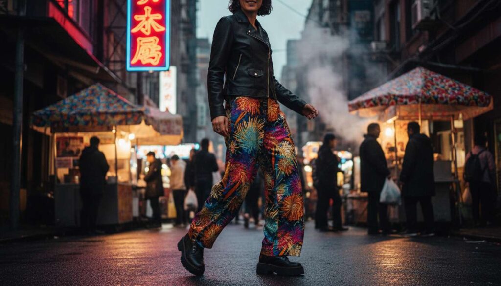 Wygląda jak petarda. Spodnie to wisienka na torcie