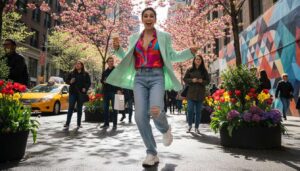 Modne fasony jeansów na wiosnę: białe sneakersy jako idealne połączenie