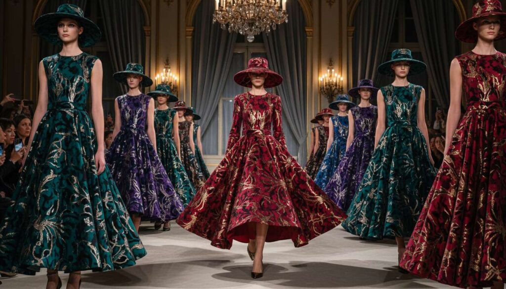 Trapezowe sukienki z pokazu Miu Miu na jesień-zimę 2026-2027 rozwiną potencjał przy zaskakujących pł