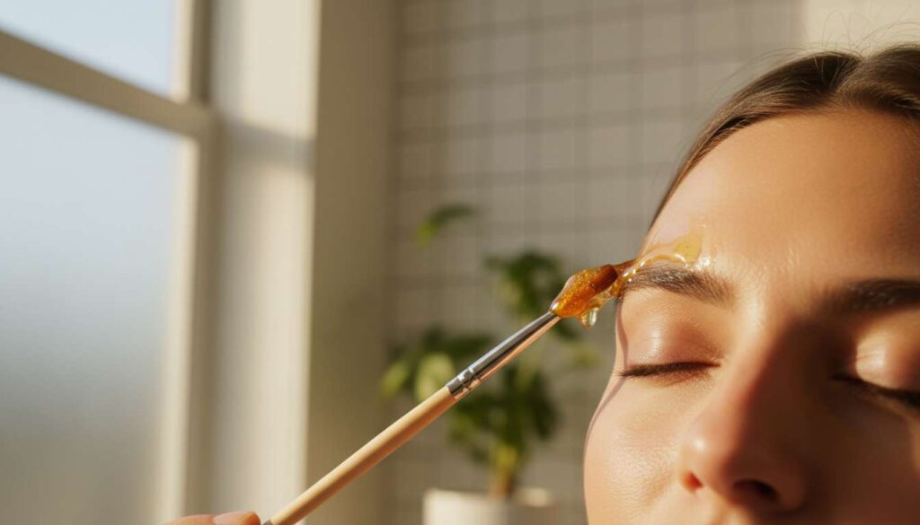 Wymieszałam z miodem i nałożyłam szczoteczką na brwi. Stały się naturalnie ciemniejsze o kilka tonów