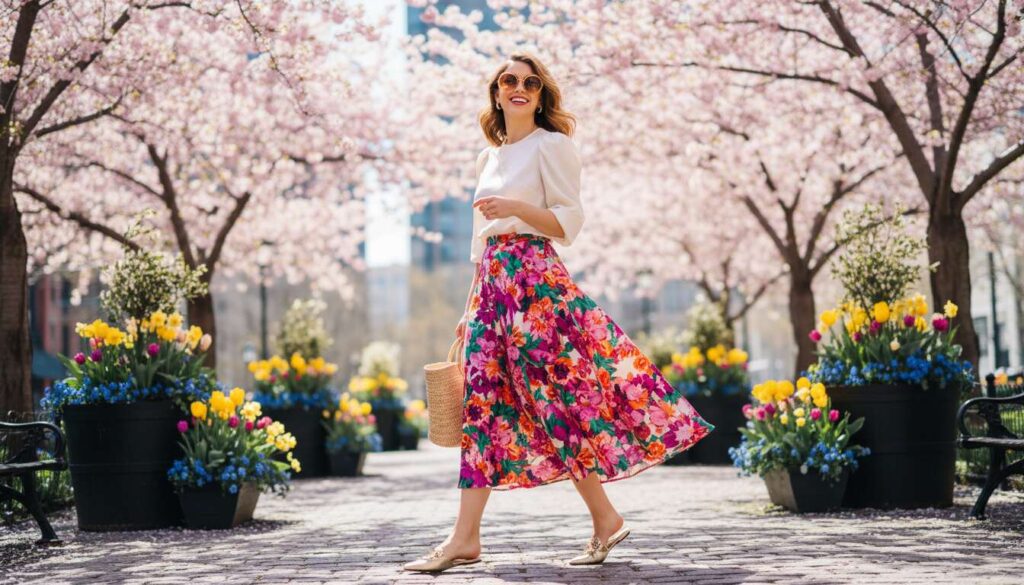 To mit, że spódnica midi wymaga obcasów. Z jakimi płaskimi butami nosić ją wiosną?